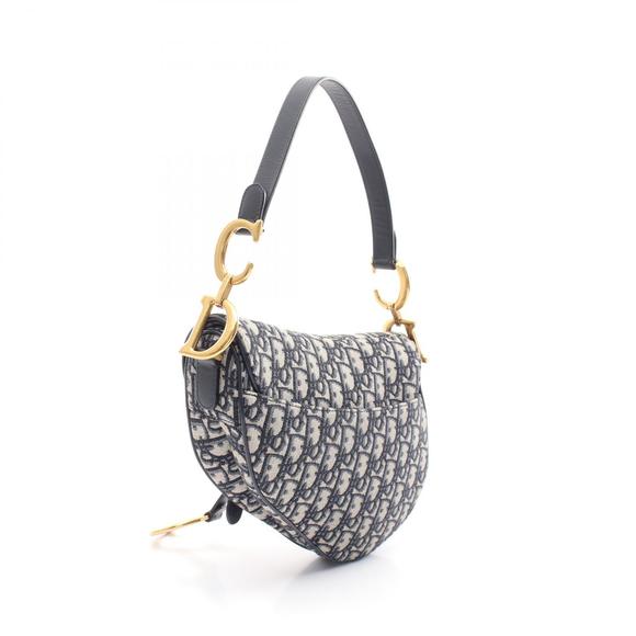 Dior Saddle Bag Oblique Jacquard Handbag Navy Blue Grey - Picture 2 of 9